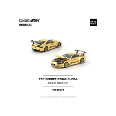 PRE-ORD3R Pop race Modeliukas 1/64 Top Secret GT300 Supra, gold chrome PRE-ORD3R Pop race Modeliukas 1/64 Top Secret GT300 Supra, gold chrome