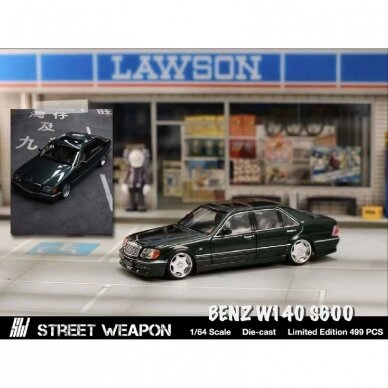 Street Weapon Modeliukas 1/64 Mercedes-Benz W140, black Street Weapon Modeliukas 1/64 Mercedes-Benz W140, black