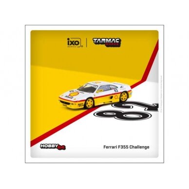PRE-ORD3R Tarmac Modeliukas 1/64 1999 Ferrari F355 Challenge #82 D. Peter Andersen, white/yellow PRE-ORD3R Tarmac Modeliukas 1/64 1999 Ferrari F355 Challenge #82 D. Peter Andersen, white/yellow