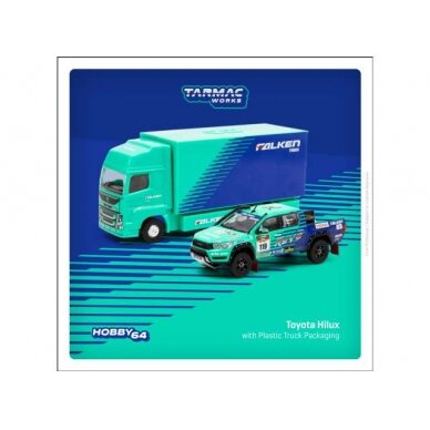 PRE-ORD3R Tarmac Modeliukas 1/64 2017 Toyota Hilux AXCR Swith plastic truck packaging, blue PRE-ORD3R Tarmac Modeliukas 1/64 2017 Toyota Hilux AXCR Swith plastic truck packaging, blue
