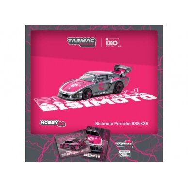 PRE-ORD3R Tarmac Modeliukas 1/64 Bisimoto Porsche 935 K3V, grey/pink PRE-ORD3R Tarmac Modeliukas 1/64 Bisimoto Porsche 935 K3V, grey/pink