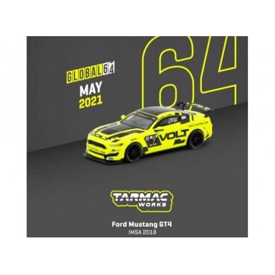 PRE-ORD3R Tarmac Modeliukas 1/64 Ford Mustang GT4 *IMSA2018*, yellow/black PRE-ORD3R Tarmac Modeliukas 1/64 Ford Mustang GT4 *IMSA2018*, yellow/black