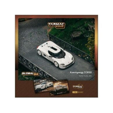 Tarmac Modeliukas 1/64 Koenigsegg CC850, white Tarmac Modeliukas 1/64 Koenigsegg CC850, white