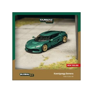 PRE-ORD3R Tarmac Modeliukas 1/64 Koenigsegg Gemera, green PRE-ORD3R Tarmac Modeliukas 1/64 Koenigsegg Gemera, green