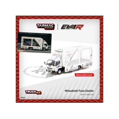 Tarmac Modeliukas 1/64 Mitsubishi Fuso Canter EVA Racing, white Tarmac Modeliukas 1/64 Mitsubishi Fuso Canter EVA Racing, white