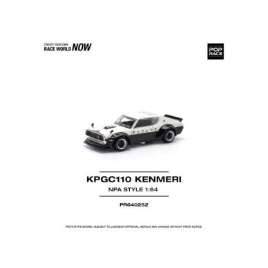 Pop Race Modeliukas 1/64 Nissan Skyline GT-R V8 Drift KPGC110 Kenmeri *NPA Style*, black/white (yra Sandėlyje) Pop Race Modeliukas 1/64 Nissan Skyline GT-R V8 Drift KPGC110 Kenmeri *NPA Style*, black/white (yra Sandėlyje)