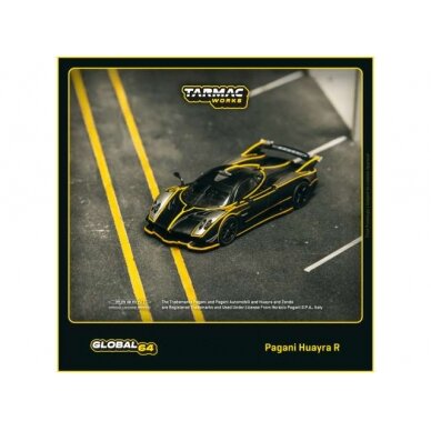 Tarmac Modeliukas 1/64 Pagani Huayra R, matt black/silver Tarmac Modeliukas 1/64 Pagani Huayra R, matt black/silver