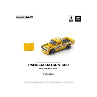 Pop Race Modeliukas 1/64 Pandem Datsun 620 *Mooneyes*, yellow/black Pop Race Modeliukas 1/64 Pandem Datsun 620 *Mooneyes*, yellow/black