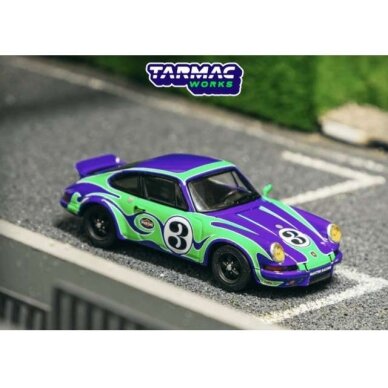 Tarmac Modeliukas 1/64 Porsche 911 2.8 RSR #3 *Psychodelic*, purple/green Tarmac Modeliukas 1/64 Porsche 911 2.8 RSR #3 *Psychodelic*, purple/green