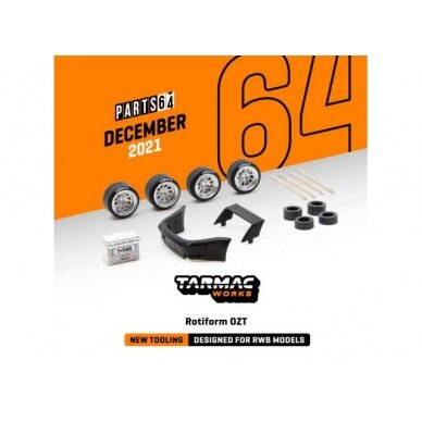 Tarmac Modeliukas 1/64 Rotiform OZT Designed for RWB Models, black/silver Tarmac Modeliukas 1/64 Rotiform OZT Designed for RWB Models, black/silver