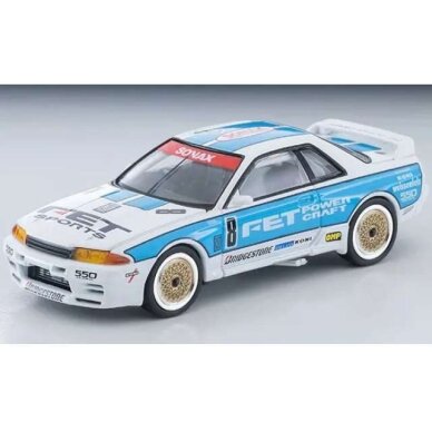 PRE-ORD3R Tomica Limited Vintage Modeliukas 1/64 1993 FET Sports GT-R, white/blue PRE-ORD3R Tomica Limited Vintage Modeliukas 1/64 1993 FET Sports GT-R, white/blue