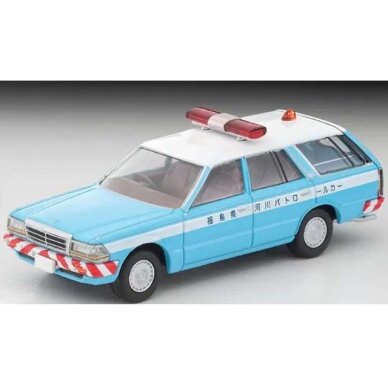 PRE-ORD3R Tomica Limited Vintage Modeliukas 1/64 Nissan Gloria Van River Patrol Car, white/blue PRE-ORD3R Tomica Limited Vintage Modeliukas 1/64 Nissan Gloria Van River Patrol Car, white/blue