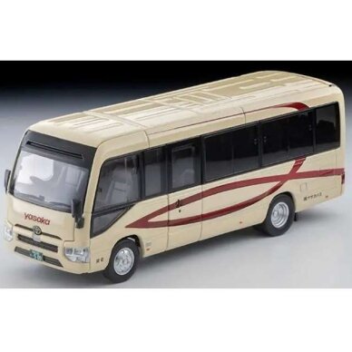 PRE-ORD3R Tomica Limited Vintage Modeliukas 1/64 Toyota Coaster Yasaka Bus, beige PRE-ORD3R Tomica Limited Vintage Modeliukas 1/64 Toyota Coaster Yasaka Bus, beige