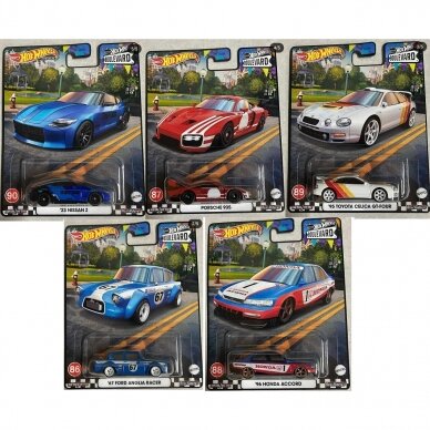 Hot Wheels Premium Modeliukas Boulevard series Honda Accord,1962 Ford Anglia Porsche 935, Toyota Celica GT, 2023 Nissan Z (979T) Hot Wheels Premium Modeliukas Boulevard series Honda Accord,1962 Ford Anglia Porsche 935, Toyota Celica GT, 2023 Nissan Z (979T)