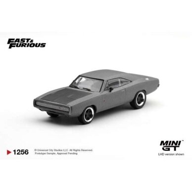 PRE-ORDER MINI GT 1/64 2011 Dodge Charger *Fast Five* Dominic Toretto, black/grey