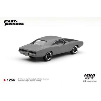 PRE-ORDER MINI GT 1/64 2011 Dodge Charger *Fast Five* Dominic Toretto, black/grey 1