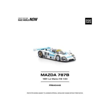 PRE-ORDER Pop Race Modeliukas 1/64 1991 Mazda 787B #18 LE Mans 24hrs, white/blue PRE-ORDER Pop Race Modeliukas 1/64 1991 Mazda 787B #18 LE Mans 24hrs, white/blue