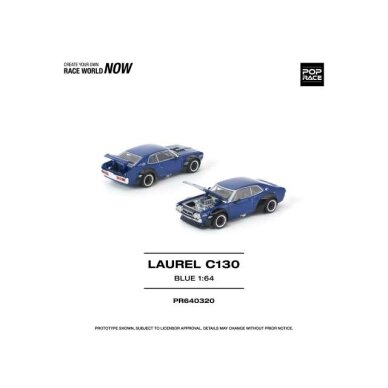 PRE-ORDER Pop Race Modeliukas 1/64 Laurel C 130, blue PRE-ORDER Pop Race Modeliukas 1/64 Laurel C 130, blue
