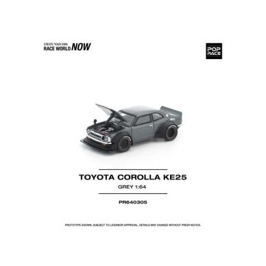 PRE-ORDER Pop Race Modeliukas 1/64 Toyota Corolla KE25, grey PRE-ORDER Pop Race Modeliukas 1/64 Toyota Corolla KE25, grey