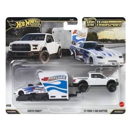 PRE-ORDER Hot Wheels Premium Team Transpport Modeliukas Rob N'Picks + Ford F150 Raptor (Chassis conversion with tow hook) White