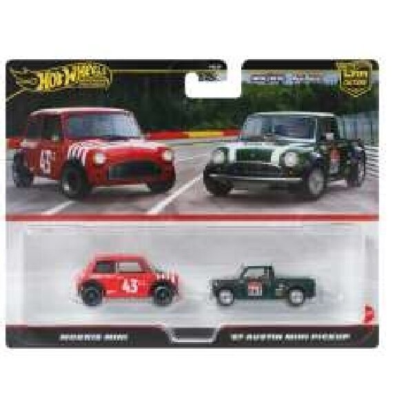 Hot Wheels Premium 2-pack Morris Mini #43 & 1967 Austin Mini Pick-up