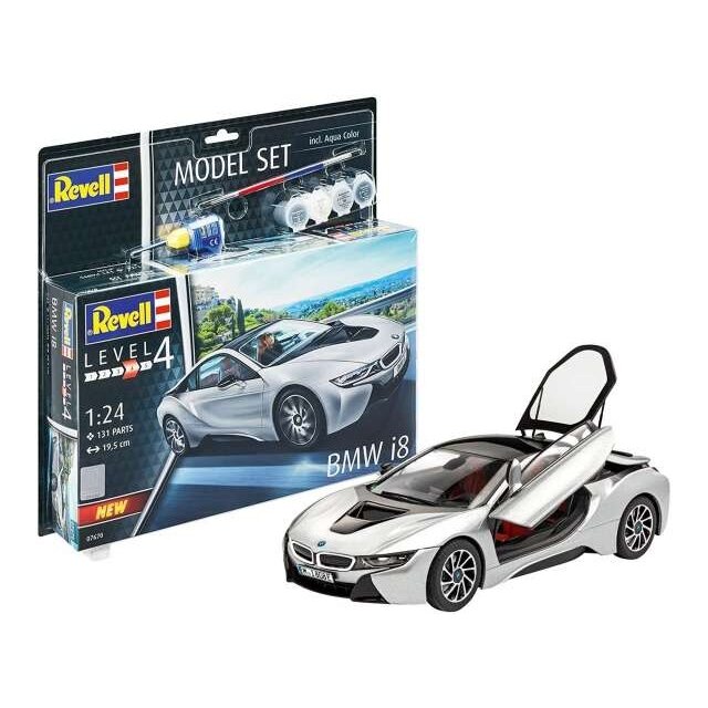 PRE-ORD3R Revell - Germany 1/24 BMW i8 level 4, plastic model set with Paint, glue and paint brush