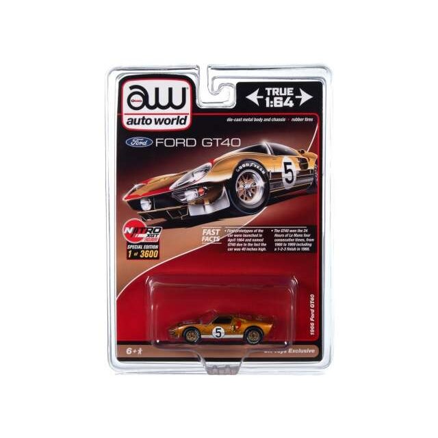 Auto World Modeliukas 1966 Ford GT40 #5, gold