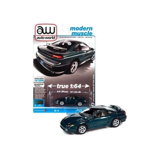 PRE-ORD3R Auto World Modeliukas 1992 Dodge Stealth R/T Twin Turbo, emerald green with black roof PRE-ORD3R Auto World Modeliukas 1992 Dodge Stealth R/T Twin Turbo, emerald green with black roof