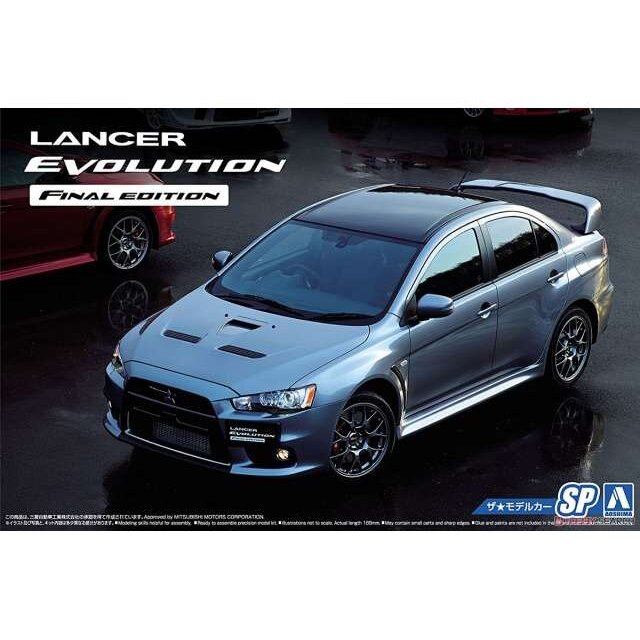 PRE-ORD3R Aoshima 2015 Mitsubishi CZ4A Lancer Evolution X Final Edition, plastic modelkit