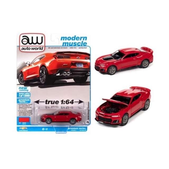 PRE-ORD3R Auto World Modeliukas 2018 Chevrolet Camaro ZL1, red hot PRE-ORD3R Auto World Modeliukas 2018 Chevrolet Camaro ZL1, red hot