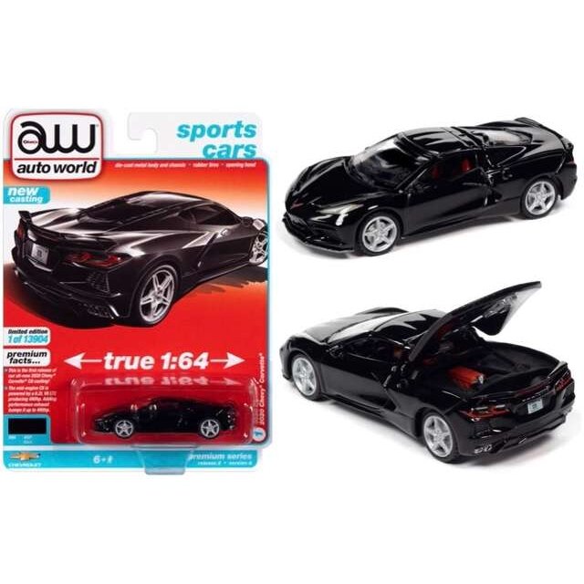 PRE-ORD3R Auto World Modeliukas 2020 Chevrolet Corvette, gloss black PRE-ORD3R Auto World Modeliukas 2020 Chevrolet Corvette, gloss black