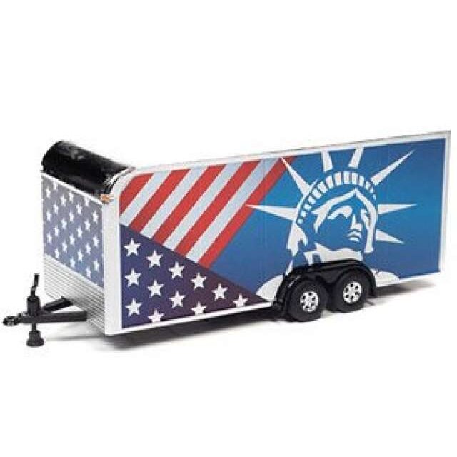 PRE-ORD3R Auto World Modeliukas Enclosed Trailer *Patriotic Theme* PRE-ORD3R Auto World Modeliukas Enclosed Trailer *Patriotic Theme*