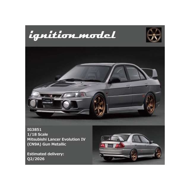 PRE-ORD3R Ignition 1/18 Mitsubishi Lancer Evolution IV (CN9A), gun metallic