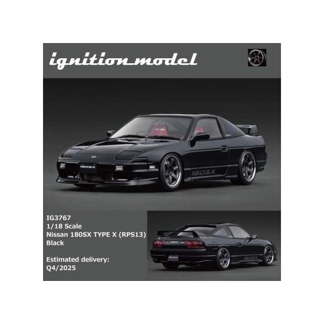 PRE-ORD3R Ignition Modeliukas 1/18 Nissan 180SX TYPE X (RPS13), black