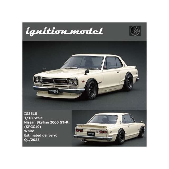 PRE-ORD3R Ignition Modeliukas 1/18 Nissan Skyline 2000 GT-R (KPGC10), white