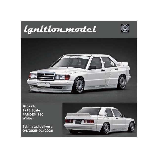 PRE-ORD3R Ignition Modeliukas 1/18 PANDEM 190, white PRE-ORD3R Ignition Modeliukas 1/18 PANDEM 190, white