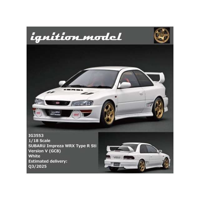 PRE-ORD3R Ignition Modeliukas 1/18 Subaru Impreza WRX Type R Sti Version V (GC8), white
