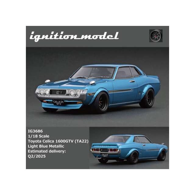 Ignition Modeliukas 1/18 Toyota Celica 1600GTV (TA22), light blue metallic