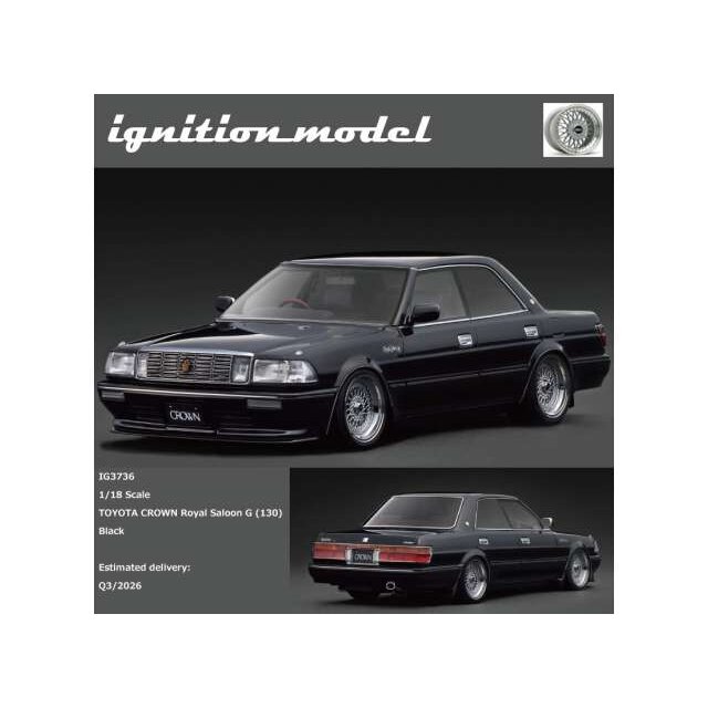 PRE-ORD3R Ignition Modeliukas 1/18 Toyota Crown Royal Saloon G (130), black