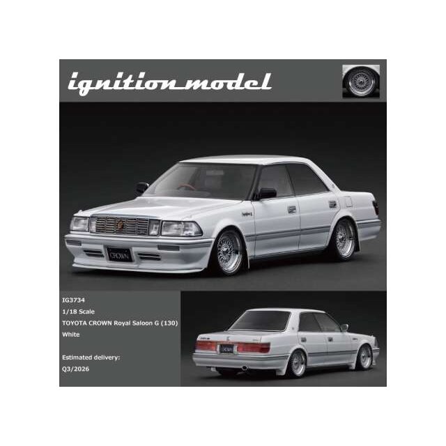 PRE-ORD3R Ignition Modeliukas 1/18 Toyota Crown Royal Saloon G (130) , pearl white