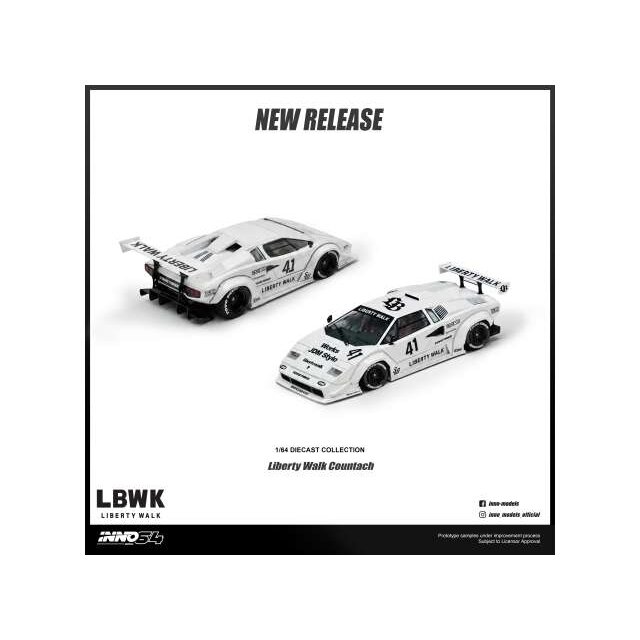PRE-ORD3R Inno64 Modeliukas 1/64 Lamborghini Countach Liberty Walk, white