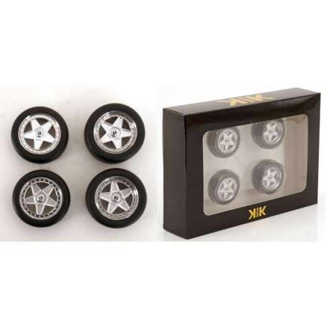 PRE-ORD3R KK - Scale Ferrari F40 Rims & Tyre Set, black/silver