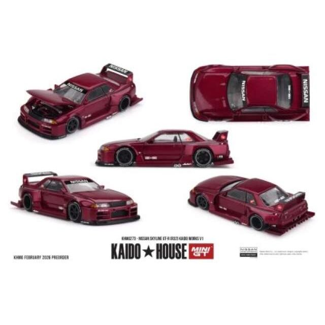 PRE-ORDER MINI GT Kaido House Modeliukas 1/64 1989 Nissan Skyline GTR (R32) Kaido Works V1, red PRE-ORDER MINI GT Kaido House Modeliukas 1/64 1989 Nissan Skyline GTR (R32) Kaido Works V1, red