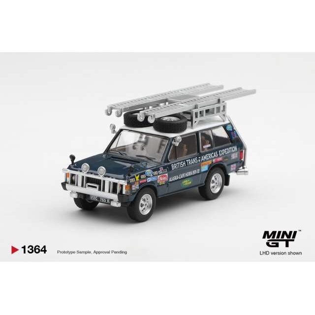 MINI GT Modeliukas 1/64 1971 Land Rover Range Rover British Trans-Americas Expedition, blue