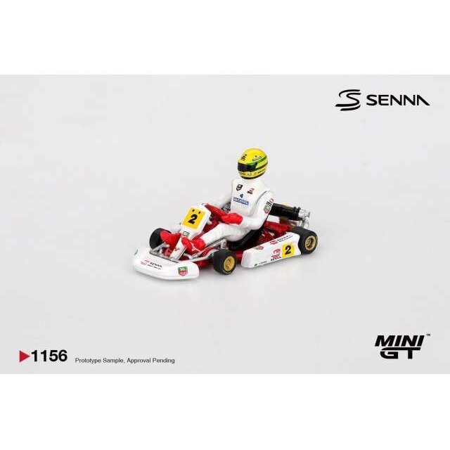 PRE-ORD3R MINI GT Modeliukas 1/64 1993 Senna Kart Formula K #2 Ayrton Senna Da Silva Masters Of Paris-Bercy, white