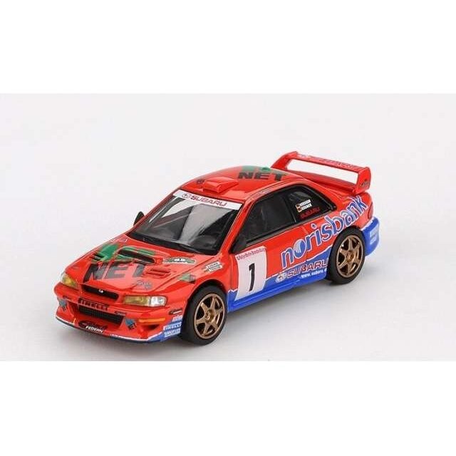 Mini GT Modeliukas 1/64 1999 Subaru Impreza WRC97 #1 DRM Champion, red/blue