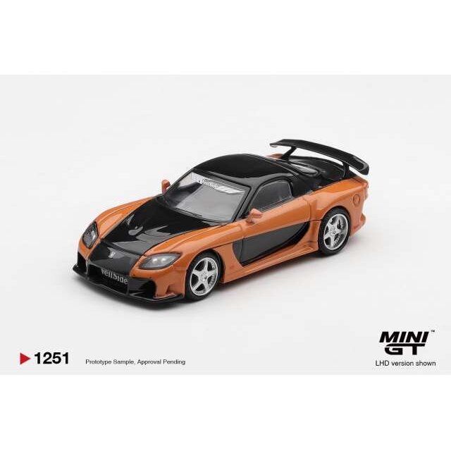 MINI GT Modeliukas 1/64 2006 Mazda RX-7 (FD) Veilside Fortune Han Seoul-Oh *The Fast and The Furious: Tokyo Drift*, orange/black MINI GT Modeliukas 1/64 2006 Mazda RX-7 (FD) Veilside Fortune Han Seoul-Oh *The Fast and The Furious: Tokyo Drift*, orange/black