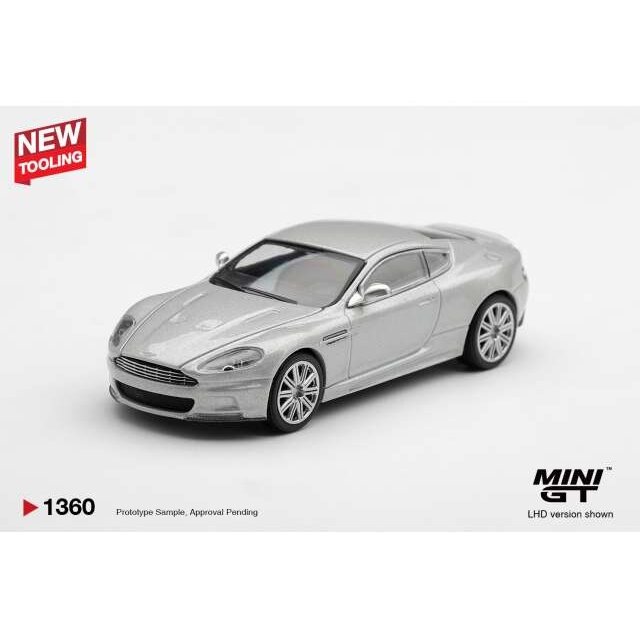 PRE-ORD3R MINI GT Modeliukas 1/64 2008 Aston Martin DBS, Lightning silver PRE-ORD3R MINI GT Modeliukas 1/64 2008 Aston Martin DBS, Lightning silver