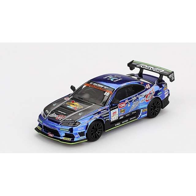 Mini GT Modeliukas 1/64 2023 Nissan Silvia S15 #46 Naoki Nakamura, D-MAX Racing D1 Grand Prix, blue