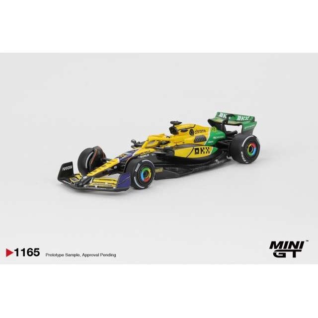 PRE-ORD3R Mini GT 1/64 2024 Mclaren MCL38 #81 Oscar Piastri Monaco GP 2nd Place, yellow/green